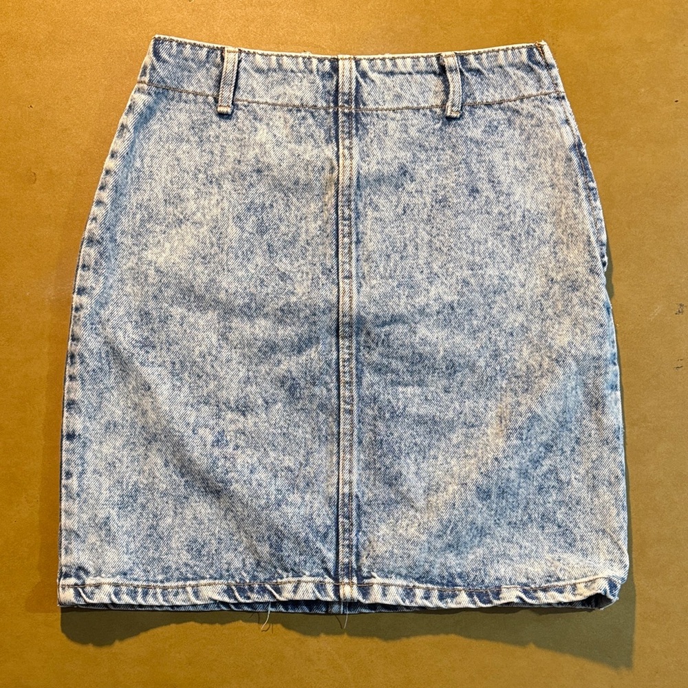80s BONGO Light Blue Acid Wash Mini Skirt